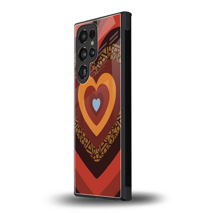 Y2K Caramel Crush Hearts samsung galaxy s24 ultra mobile cover | shockproof glass phone case