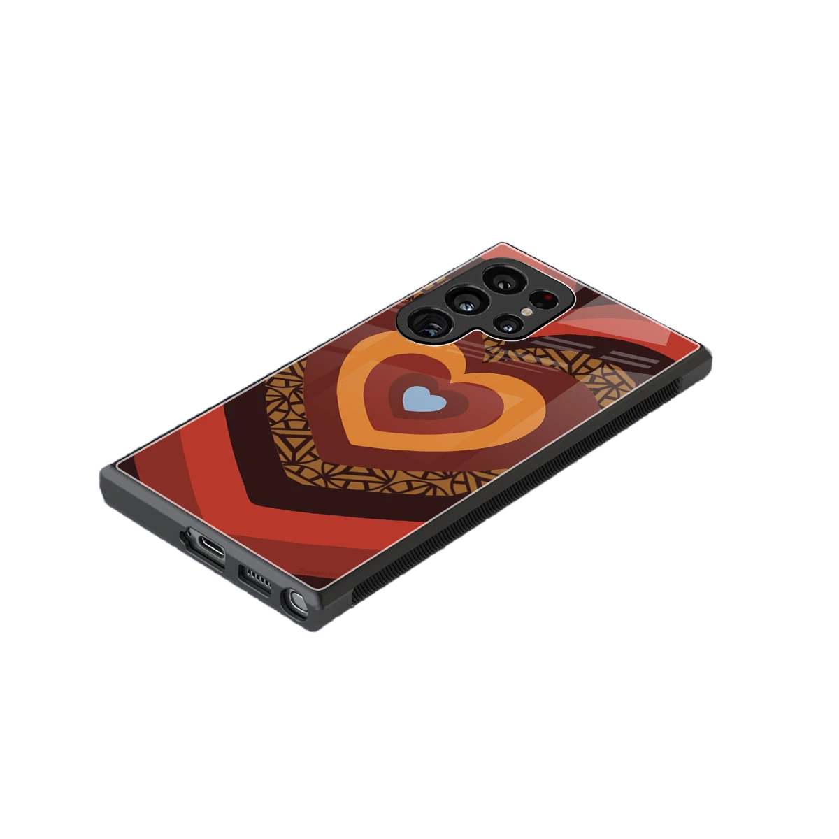 Y2K Caramel Crush Hearts stylish phone case for samsung galaxy s24 ultra | glossy glass and slim fit