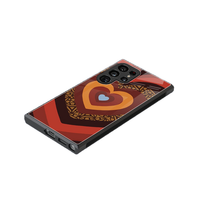 Y2K Caramel Crush Hearts stylish phone case for samsung galaxy s24 ultra | glossy glass and slim fit