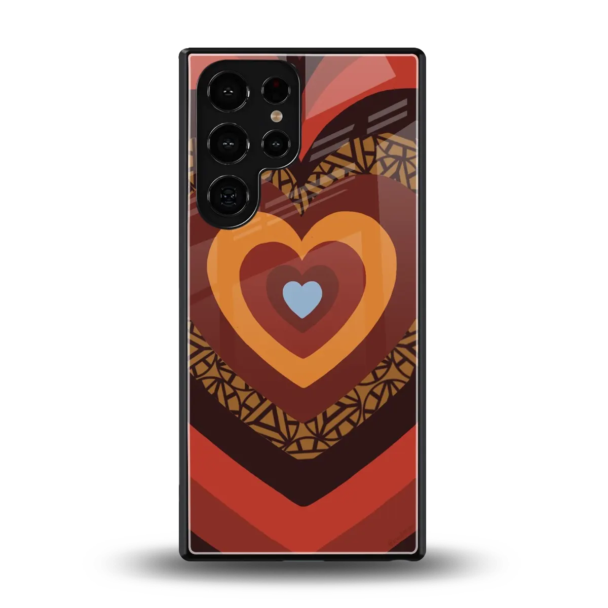 Y2K Caramel Crush Hearts back phone cover | glass case for samsung galaxy s25 ultra