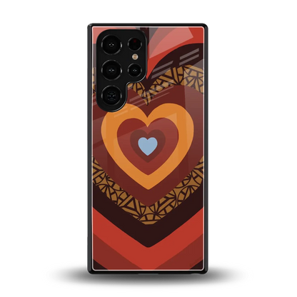 Y2K Caramel Crush Hearts back phone cover | glass case for samsung galaxy s25 ultra