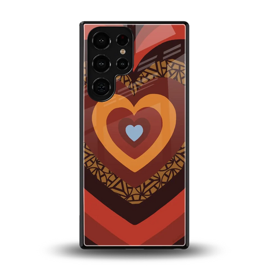 Y2K Caramel Crush Hearts back phone cover | glass case for samsung galaxy s25 ultra