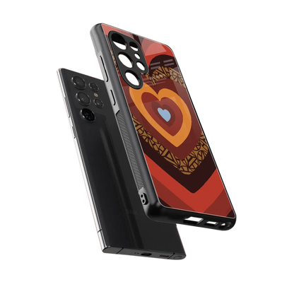 Y2K Caramel Crush Hearts sleek samsung galaxy s25 ultra cover with tempered glass back and TPU edges