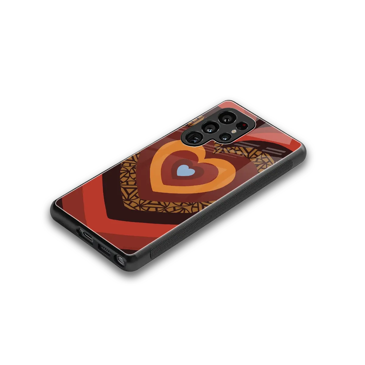 Y2K Caramel Crush Hearts stylish phone case for samsung galaxy s25 ultra | glossy glass and slim fit