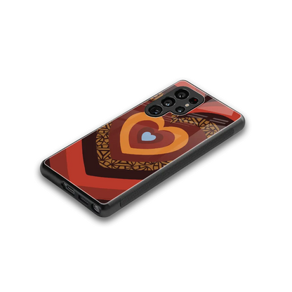 Y2K Caramel Crush Hearts stylish phone case for samsung galaxy s25 ultra | glossy glass and slim fit