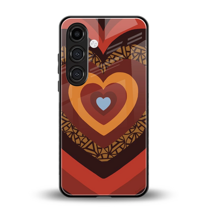 Y2K Caramel Crush Hearts back phone cover | glass case for samsung galaxy s24