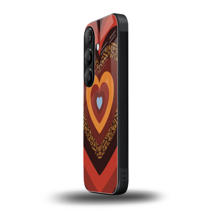 Y2K Caramel Crush Hearts samsung galaxy s24 fe mobile cover | shockproof glass phone case