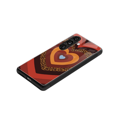 Y2K Caramel Crush Hearts stylish phone case for samsung galaxy s24 fe | glossy glass and slim fit