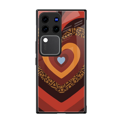 Y2K Caramel Crush Hearts back phone cover | glass case forvivo v30 pro