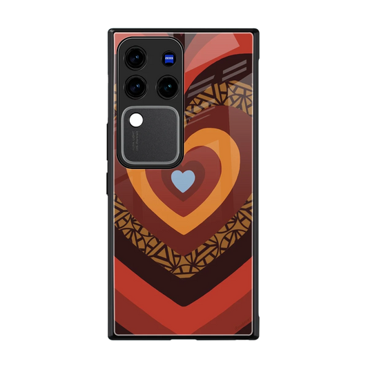 Y2K Caramel Crush Hearts back phone cover | glass case forvivo v30 pro