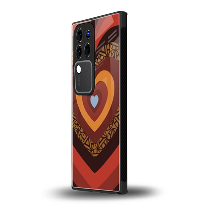 Y2K Caramel Crush Heartsvivo v30 pro mobile cover | shockproof glass phone case