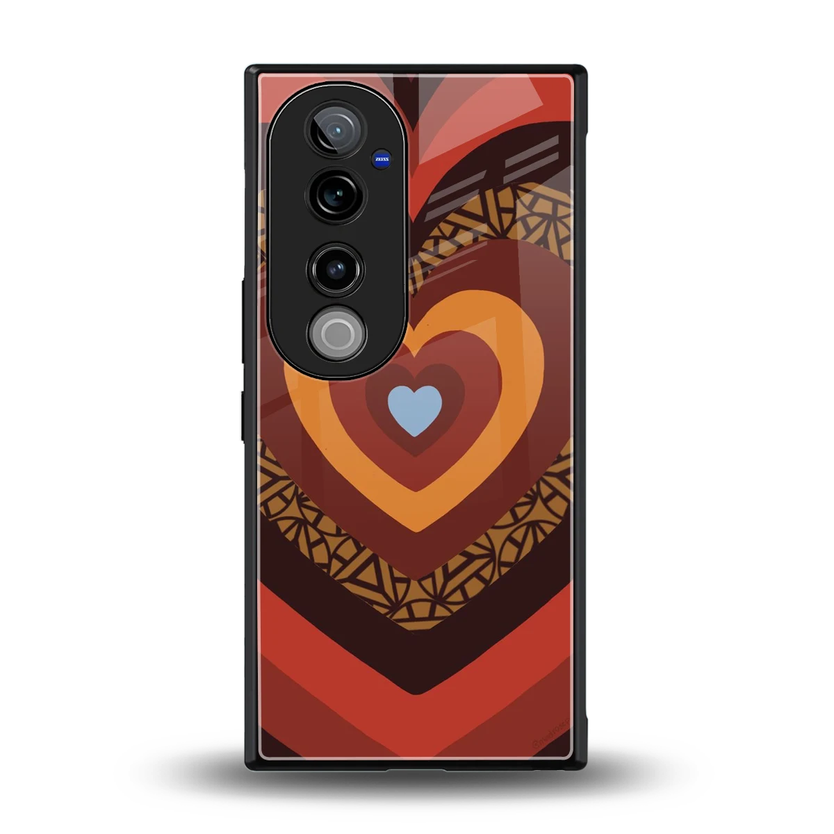 Y2K Caramel Crush Hearts back phone cover | glass case for vivo v40 pro