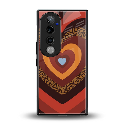 Y2K Caramel Crush Hearts back phone cover | glass case for vivo v40 pro