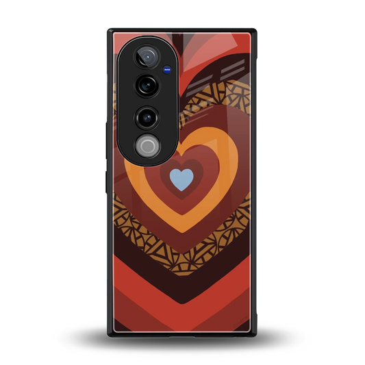 Y2K Caramel Crush Hearts back phone cover | glass case for vivo v40 pro