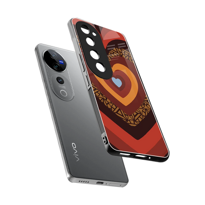 Y2K Caramel Crush Hearts sleek vivo v40 pro cover with tempered glass back and TPU edges