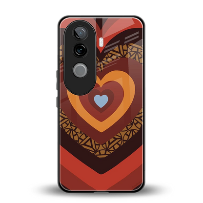 Y2K Caramel Crush Hearts back phone cover | glass case for vivo v40e