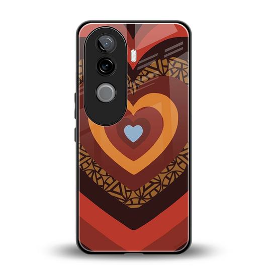 Y2K Caramel Crush Hearts back phone cover | glass case for vivo v40e