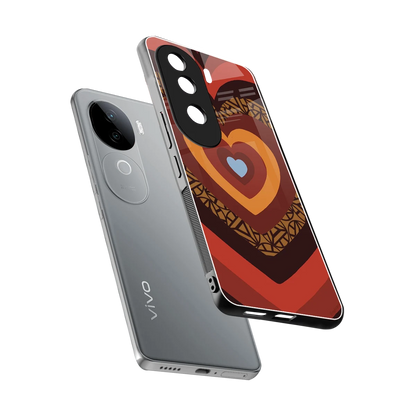 Y2K Caramel Crush Hearts sleek vivo v40e cover with tempered glass back and TPU edges