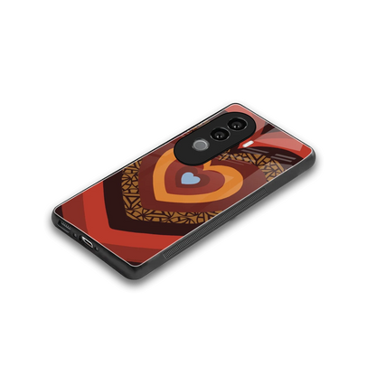 Y2K Caramel Crush Hearts stylish phone case for vivo v40e | glossy glass and slim fit