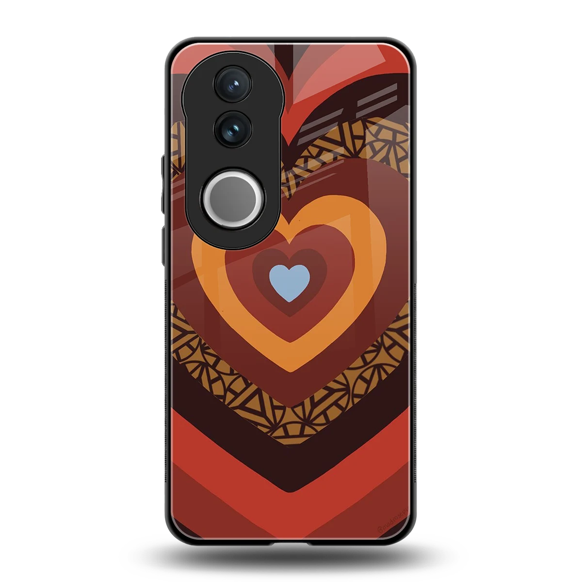 Y2K Caramel Crush Hearts back phone cover | glass case for vivo v50