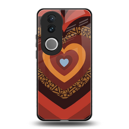 Y2K Caramel Crush Hearts back phone cover | glass case for vivo v50