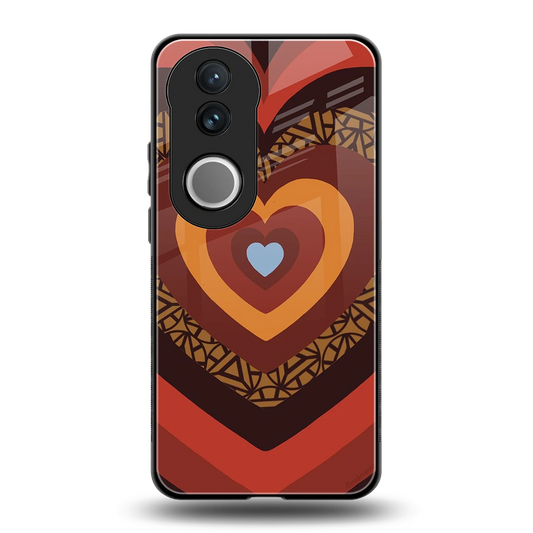 Y2K Caramel Crush Hearts back phone cover | glass case for vivo v50
