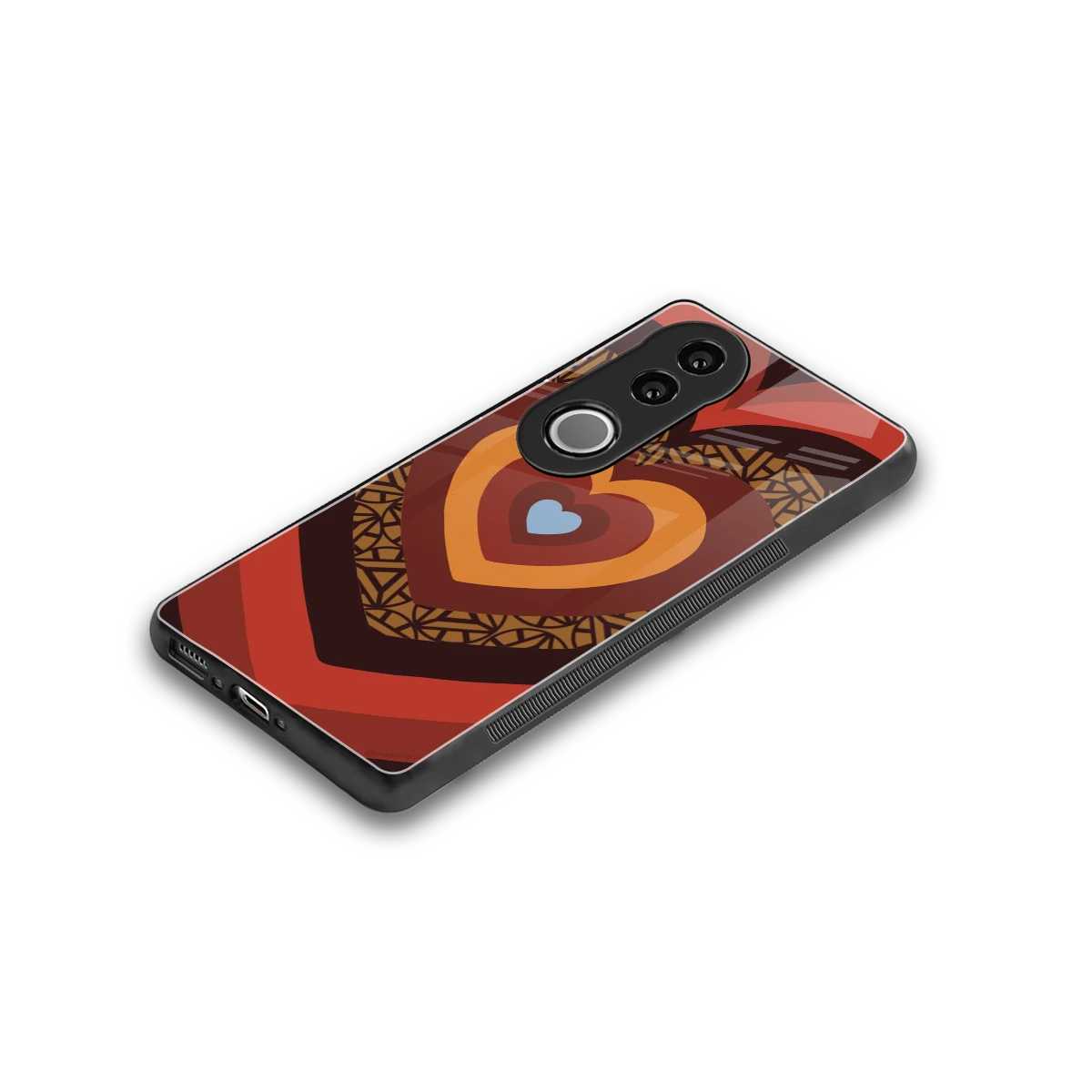 Y2K Caramel Crush Hearts stylish phone case for vivo v50 | glossy glass and slim fit