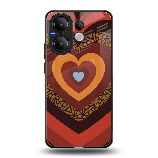 Y2K Caramel Crush Hearts back phone cover | glass case for vivo v60