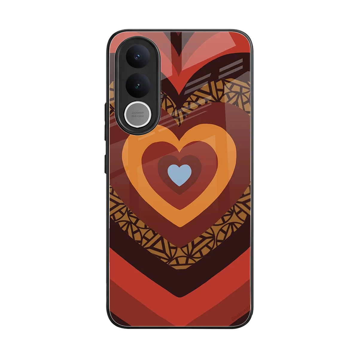 Y2K Caramel Crush Hearts back phone cover | glass case for vivo v70 fe