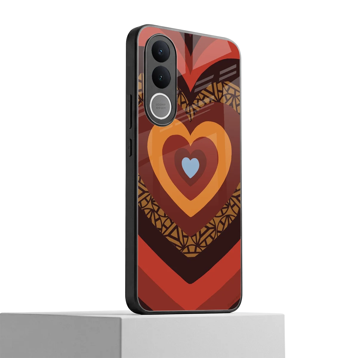 Y2K Caramel Crush Hearts vivo v70 fe mobile cover | shockproof glass phone case