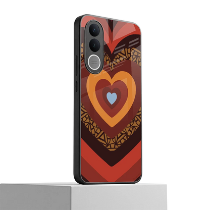 Y2K Caramel Crush Hearts vivo v70 fe mobile cover | shockproof glass phone case