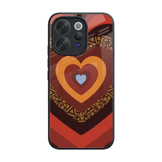 Y2K Caramel Crush Hearts back phone cover | glass case for vivo v70