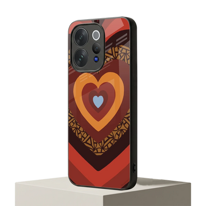 Y2K Caramel Crush Hearts vivo v70 mobile cover | shockproof glass phone case