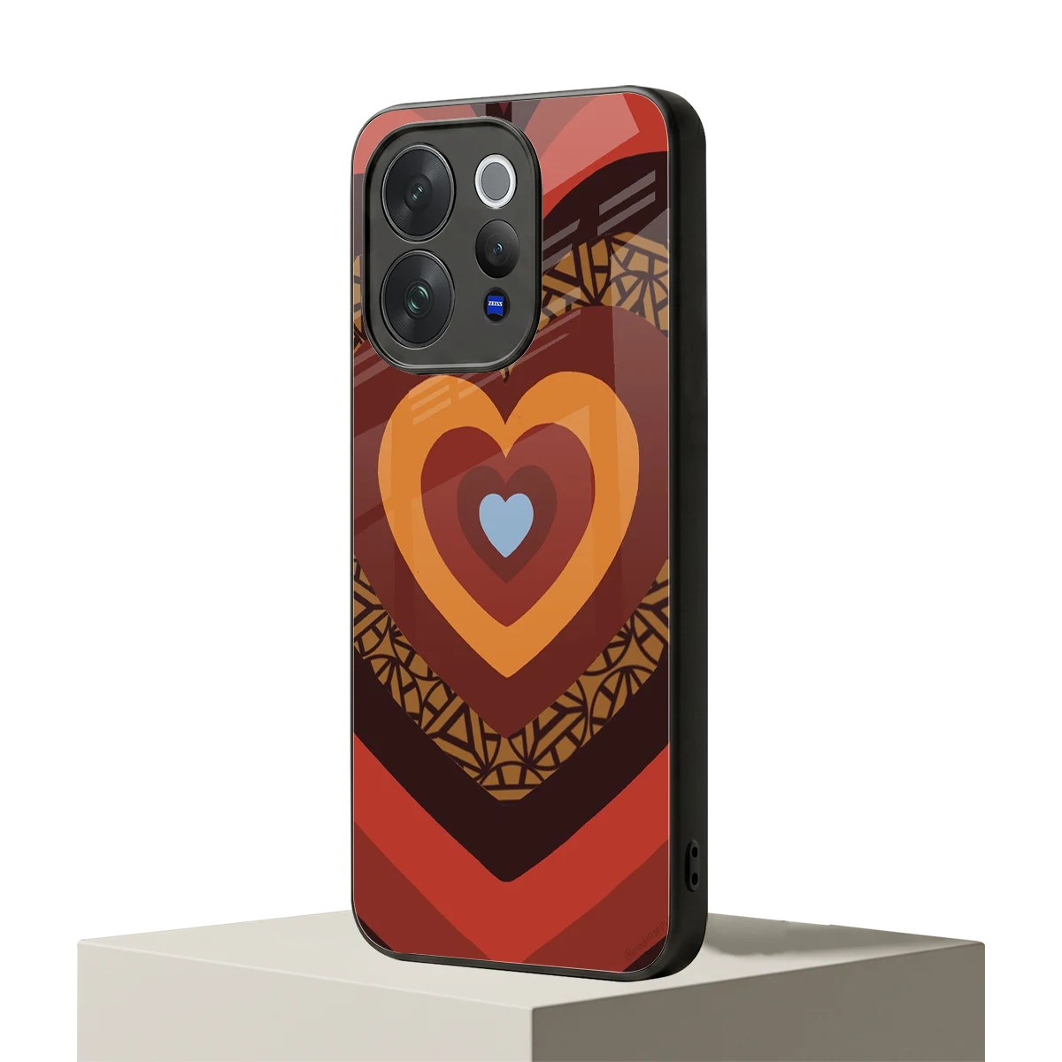 Y2K Caramel Crush Hearts vivo v70 elite mobile cover | shockproof glass phone case