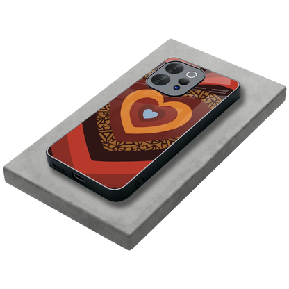 Y2K Caramel Crush Hearts stylish phone case for vivo v70 elite | glossy glass and slim fit