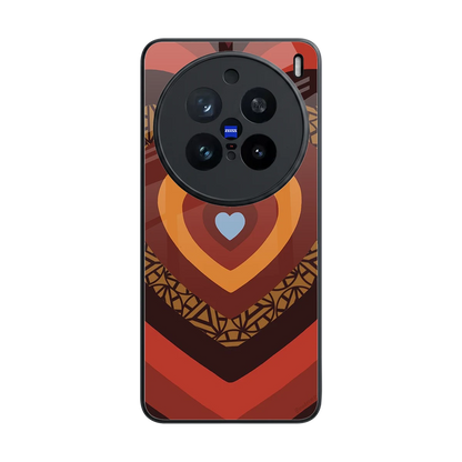 Y2K Caramel Crush Hearts back phone cover | glass case for vivo x200 pro