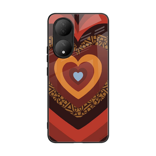 Y2K Caramel Crush Hearts back phone cover | glass case for Vivo-y100