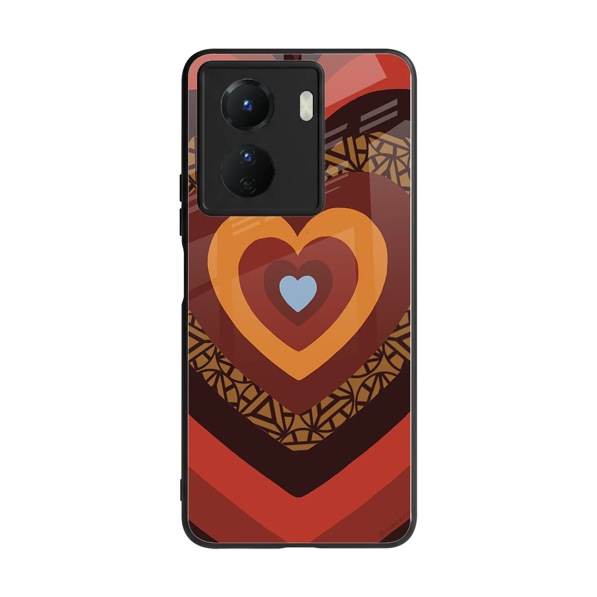 Y2K Caramel Crush Hearts back phone cover | glass case for vivo y16