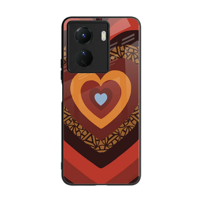 Y2K Caramel Crush Hearts back phone cover | glass case for vivo y16