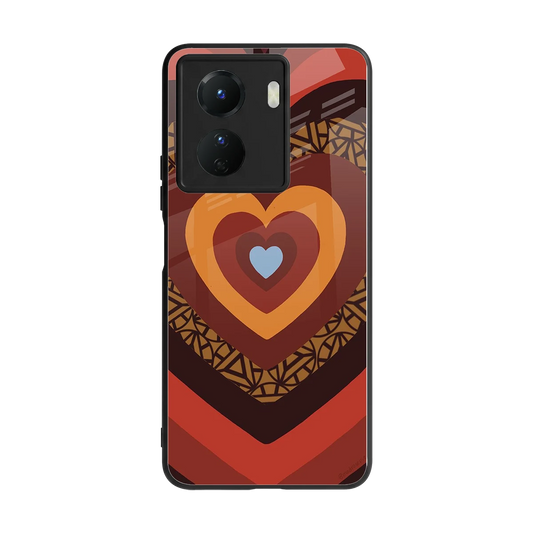 Y2K Caramel Crush Hearts back phone cover | glass case for vivo y16