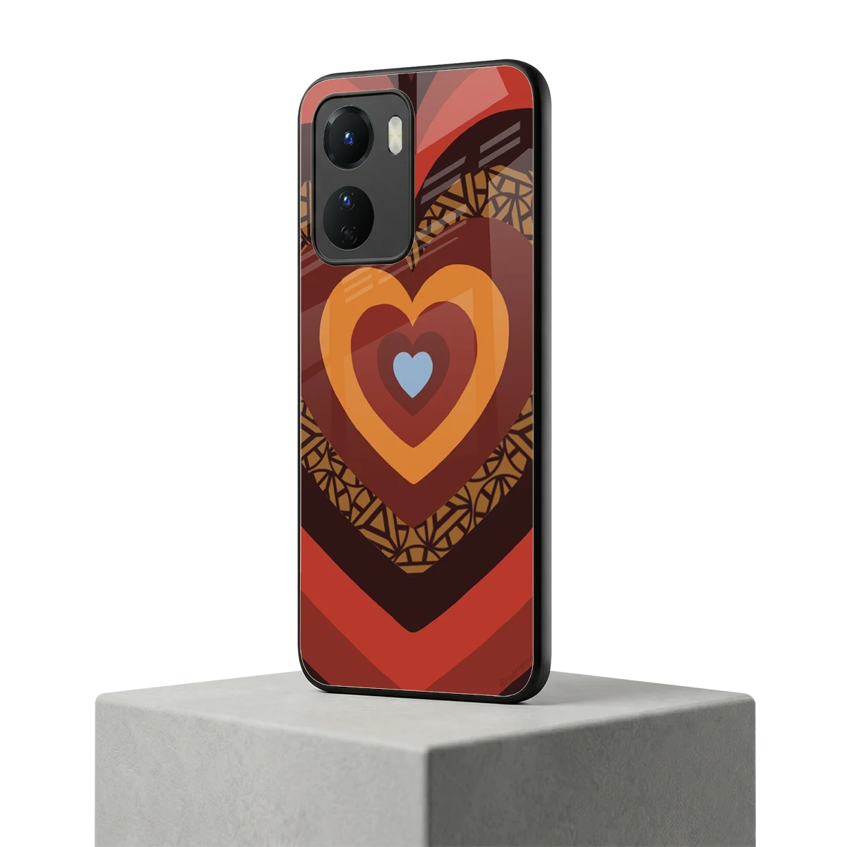 Y2K Caramel Crush Hearts vivo y16 mobile cover | shockproof glass phone case