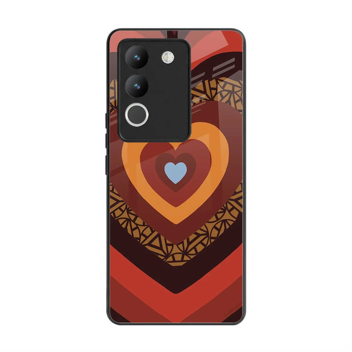 Y2K Caramel Crush Hearts back phone cover | glass case for vivo y200 5g