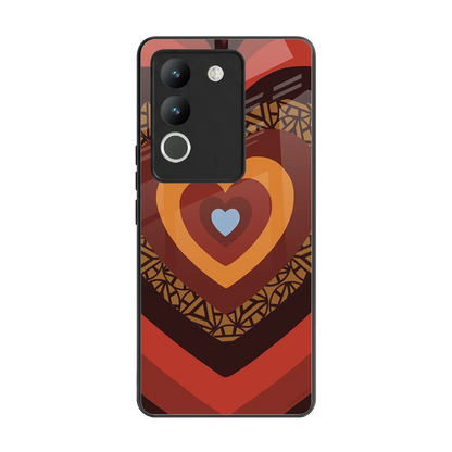Y2K Caramel Crush Hearts back phone cover | glass case for vivo y200 5g