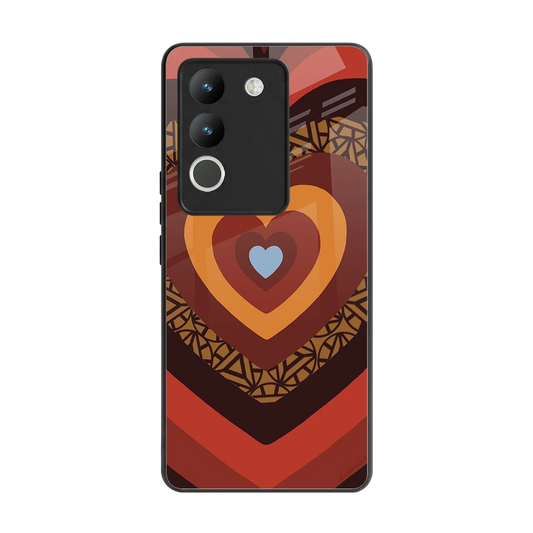 Y2K Caramel Crush Hearts back phone cover | glass case for vivo y200 5g