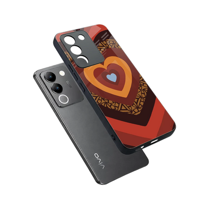 Y2K Caramel Crush Hearts sleek vivo y200 5g cover with tempered glass back and TPU edges