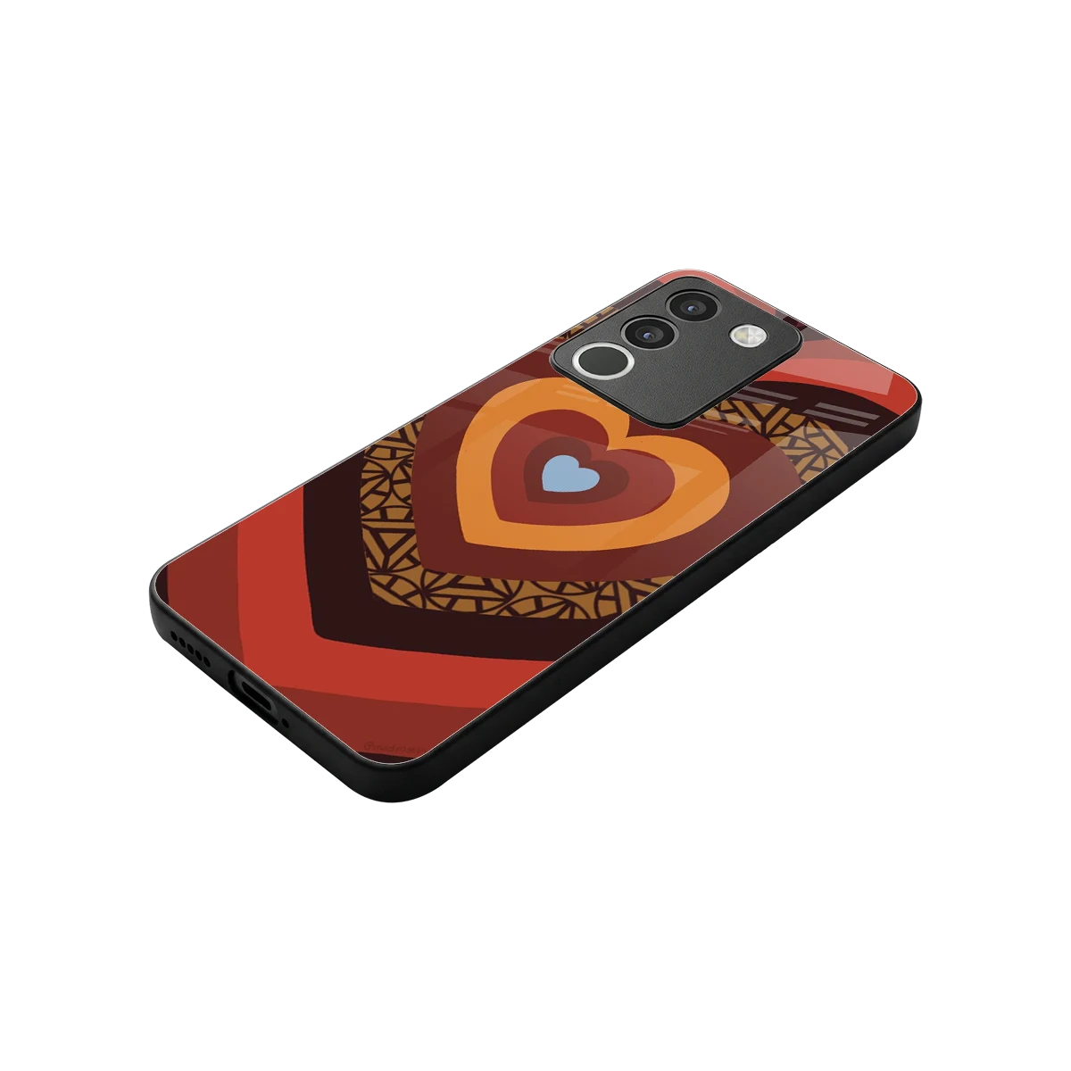 Y2K Caramel Crush Hearts stylish phone case for vivo y200 5g | glossy glass and slim fit
