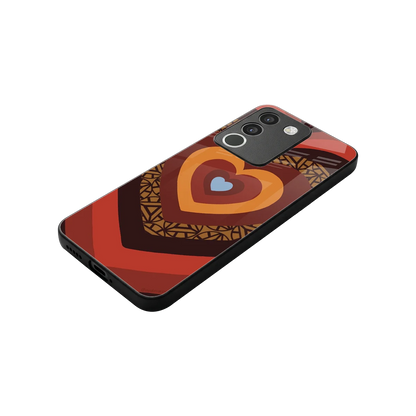 Y2K Caramel Crush Hearts stylish phone case for vivo y200 5g | glossy glass and slim fit