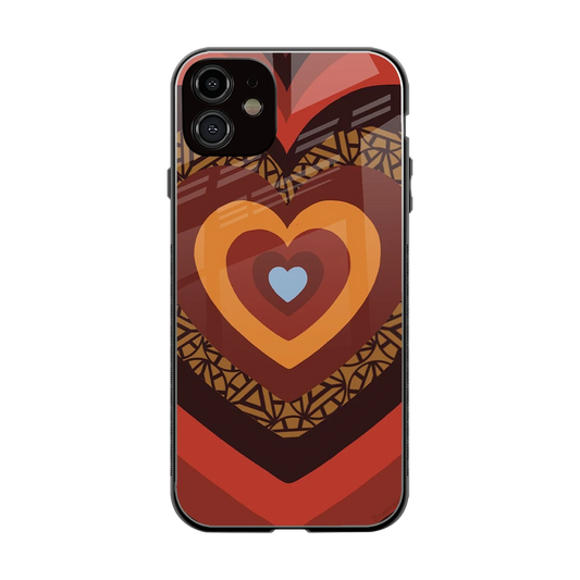 Y2K Caramel Crush Hearts back phone cover | glass case for iphone 12