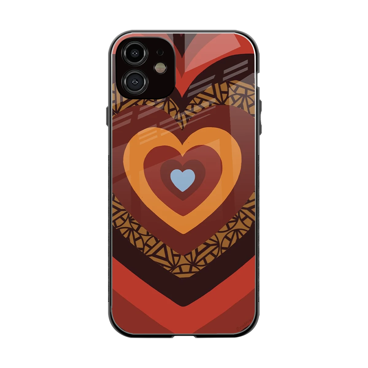 Y2K Caramel Crush Hearts back phone cover | glass case for iphone 11