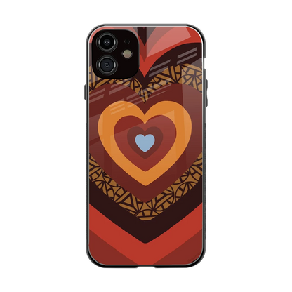 Y2K Caramel Crush Hearts back phone cover | glass case for iphone 11